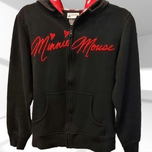 Disney Parks sweat shirt /zipper / hoodie / black / poka dot / ears